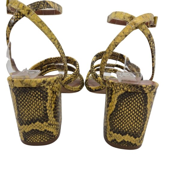 Paris Texas Carla Printed Python Leather Sandals in Limone Size 37/US 7 - Picture 7 of 11